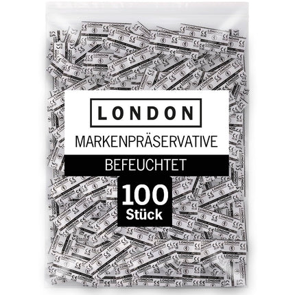 London Q600 mitrie prezervatīvi – Sensi-fit piegriezums drošai piegulšanai un lubrikēti ar silikona gēlu – 100 gabalu iepakojums (1 x 100 gabali)