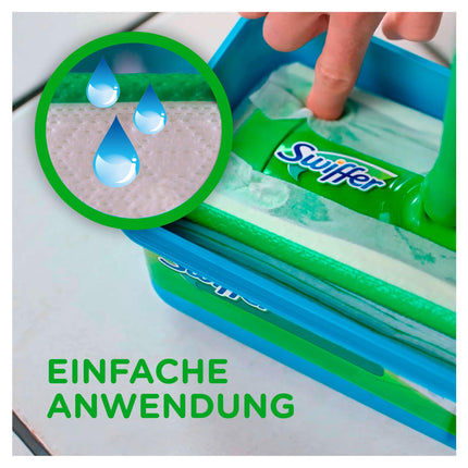Swiffer grīdas mops ar 102 sausām grīdas lupatām savāc netīrumus un tos notur (+3 mitras grīdas lupatiņas kā parauga iepakojums)