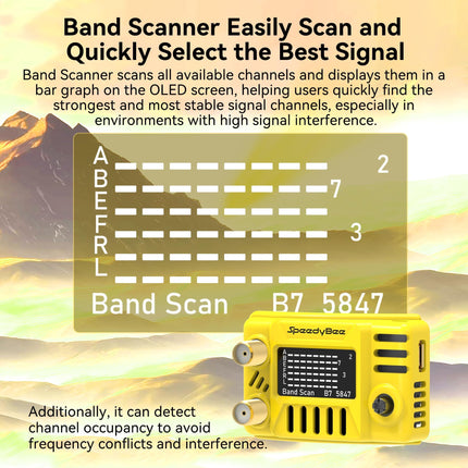 5,8 GHz briļļu uztvērējs ar OLED ekrānu, divkāršs uztvērējs, 48 ​​kanāli FatShark HDZero Orqa FPV brillēm, saderīgs ar DJI V1, V2 (antena iekļauta komplektā)