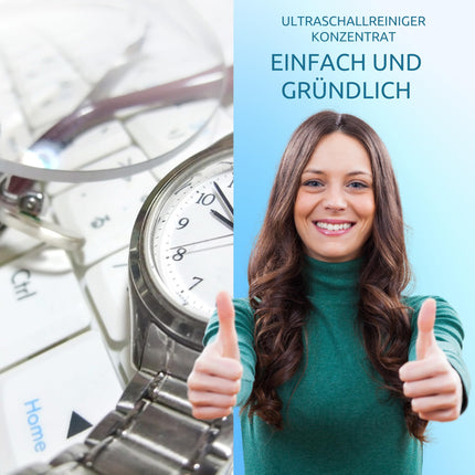 PURIVITA® ultraskaņas tīrīšanas koncentrāts [500 ml] - tīrīšanas līdzeklis ultraskaņas ierīcēm - tīrīšanas šķidrums ultraskaņas tīrītājiem - ultraskaņas tīrīšana brillēm, rotaslietām, zobiem un monētām