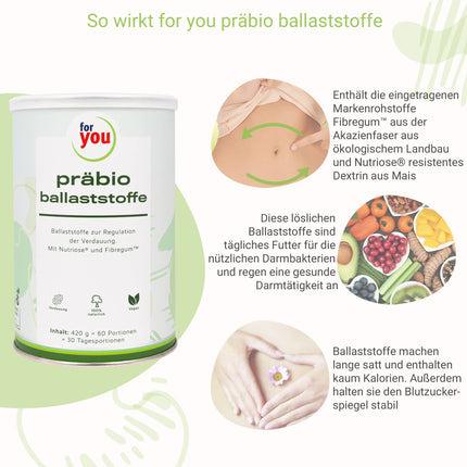 Prebiotiskās šķiedrvielas jums 420 g (60 porcijas) - Šķīstošo, augu izcelsmes šķiedrvielu kombinācija - Akācijas šķiedra un izturīgs dekstrīns - Atbalsta gremošanu un zarnu veselību