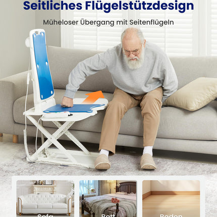 VOCIC elektriskais stāvkrēsls, daudzfunkcionāls, atbalsta piecelšanos no grīdas, regulējams augstums līdz 68 cm, ideāli piemērots senioriem, slodzes izturība līdz 136 kg