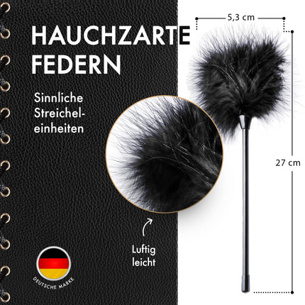 Liebesfreunde® Spalvu kutinātājs jutekliskām seksa spēlēm - Mazs seksa spalvu kušķis glāstīšanai un lutināšanai | Siešanas aksesuāri, BDSM seksa rotaļlietas pāriem