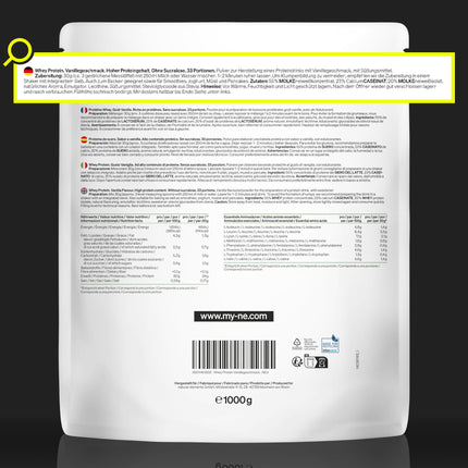 Sūkalu proteīna pulveris – vaniļa – 1 kg – 24 g proteīna vienā porcijā – nav pārāk salds, tikai dabīgas garšas – augsta deva – ražots Vācijā un laboratorijā pārbaudīts