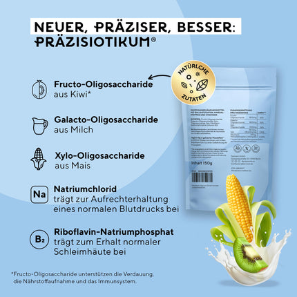 fairment Präzisiotikum® - Premium šķiedru komplekss | Viegli lietojams | Izstrādāts kopā ar ekspertiem | Bez piedevām | Bez laktozes, bez glutēna | 30 dienu krājumi | 150 g šķiedrvielu pulvera