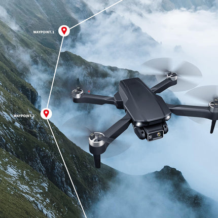 Droni ar 4K UHD kamerām pieaugušajiem un bērniem, salokāms RC kvadrokopters ar akumulatoru, pārnēsāšanas soma, pacelšanās/nosēšanās ar vienu pogu, augstuma noturēšana, bezgalvas režīms, 360 grādi