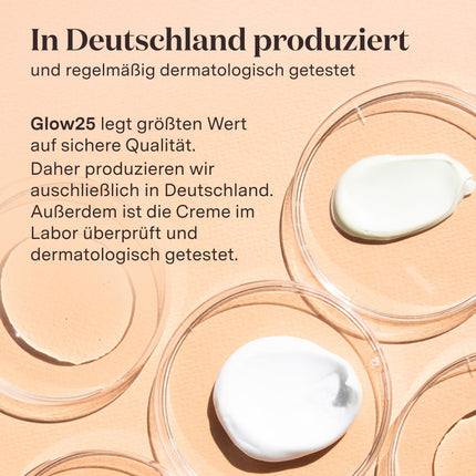 Glow25® kolagēna pastiprinātāja krēms [50 ml] | Sejas krēms | ar hialuronskābi un C vitamīnu | pārbaudīta kvalitāte