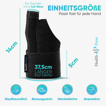 Health Press® īkšķa ortoze – elpojoša īkšķa šina – universāla īkšķa aizsardzība labajai/kreisajai pusei – īkšķa ortoze īkšķa apakšstilba locītavai – īkšķa atbalsts – medicīniski sertificēta īkšķa ortoze