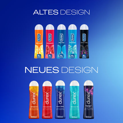 Durex Play lubrikanta universālais maisījuma iepakojums sievietēm un vīriešiem - komplekts ar uz ūdens bāzes veidotu lubrikantu seksam un prezervatīvu lietošanai (3 x 50 ml)