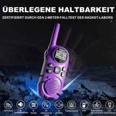 NXGKET rāciju komplekts (3 gab.), rācija bērniem un pieaugušajiem, uzlādējama ar litija jonu akumulatoru, radio dāvana meitenēm un zēniem no 4 gadu vecuma, 3 km darbības rādiusa rotaļu rācija ar voksu lietošanai ārpus telpām, kempingā, pārgājienos