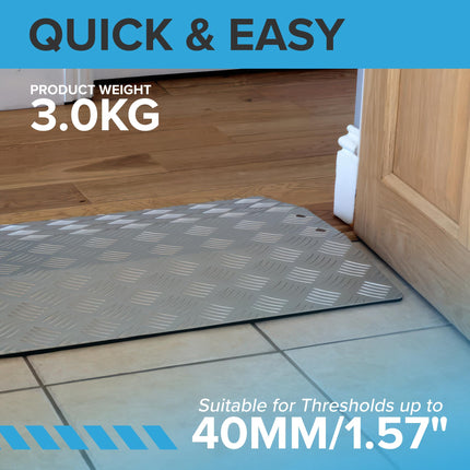 "Ramp People" tilta sliekšņa rampa ratiņkrēsliem, 4–10 cm augsta, sliekšņa tilts, tilta rampa, ratiņkrēslu rampa no alumīnija (4 cm)
