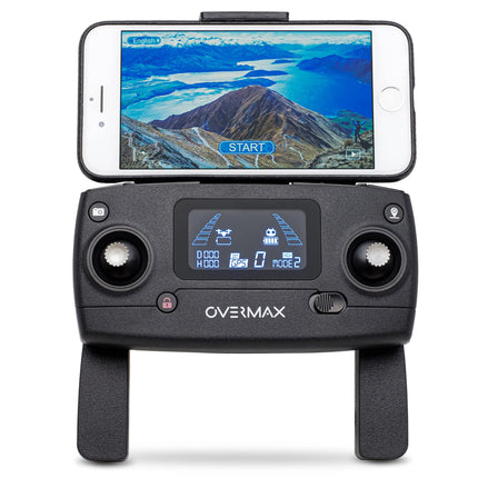 OVERMAX X-Bee 9.5 FOLD RC tālvadības drons ar 4K kameru, FPV WiFi Live, C0 klase, GPS, darbības rādiuss 600 m, akumulators 1820 mAh, lidojuma laiks līdz 22 minūtēm, ātrums līdz 40 km/h, LED diodes