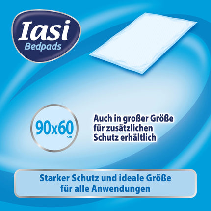 IASI gultas paliktnis, vienreizlietojamais gultas šķērsstienis 60x90, Maxi Plus absorbcijas spēja, smakas kontroles tehnoloģija, bez smaržas, 15 iepakojumā