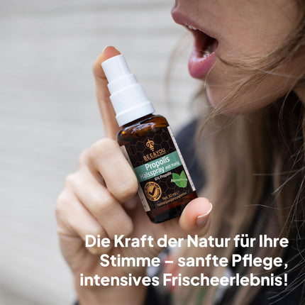 Bee&amp;You propolisa kakla aerosols ar medu (6%) 30 ml (nomierinošs maisījums, godīgas tirdzniecības, dabīgas un kontrolētas sastāvdaļas)