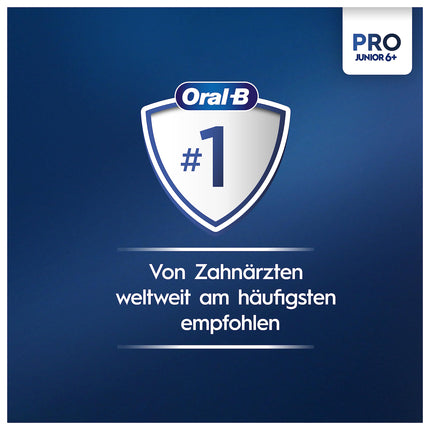 Oral-B Pro Junior elektriskā zobu birste bērniem no 6 gadu vecuma, spiediena sensors, 3 tīrīšanas režīmi, tostarp jutīgais zobu kopšanas režīms, mīksti sariņi un taimeris, Braun dizains, zaļa