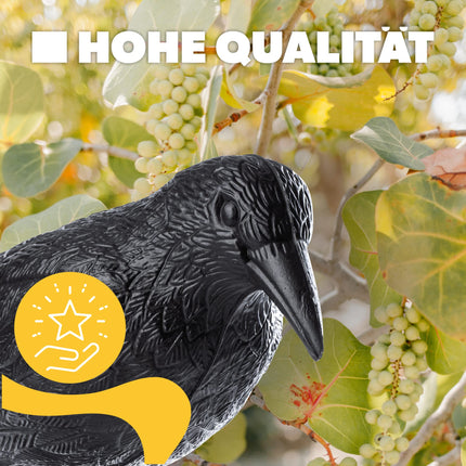 KADAX Black Raven, baložu atbaidītājs un baložu atbaidītājs no plastmasas, putnu atbaidītājs, dabiska kaitēkļu apkarošana, aizsardzība pret kaitinošiem putniem