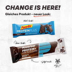Powerbar - Protein Plus - Zems cukura saturs - Šokolādes-Braunija - 30x35g - Batoniņi tikai ar 107 kcal - Fitnesa batoniņš ar šķiedrvielām