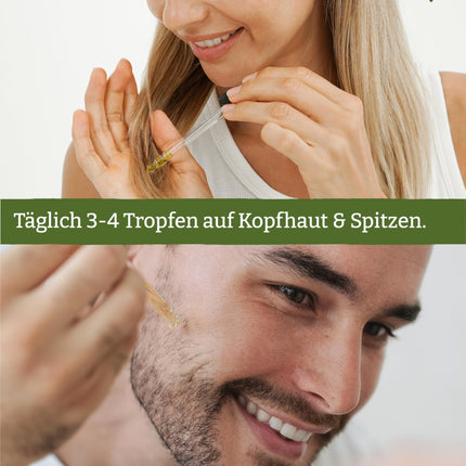 Heldengrün® ORGANISKĀ Rozmarīna+ matu eļļa [AUGSTA DEVA] Dermatoloģiski pārbaudīta - Dabīgs matu kopšanas līdzeklis ar jojobu un rozmarīnu - Rozmarīna eļļa matiem - Ēterisko eļļu maisījums