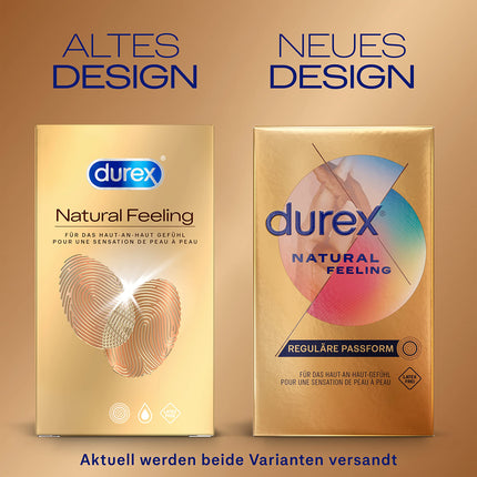 [JAUNS] Durex Natural Feeling prezervatīvi – lateksa nesaturoši prezervatīvi, kas izgatavoti no Real Feel materiāla un ar anatomisku Easy-On formu – 8 gab. iepakojumā (1 x 8 gab.)
