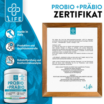 Probiotikas zarnu attīrīšanai ar prebiotikām 120 kapsulas PiuLife 40 miljardi CFU zarnu detoksikācija, probiotiskie pienskābes fermenti no 20 celmiem, zarnu probiotikas ar inulīnu un FOS, vēdera uzpūšanās,