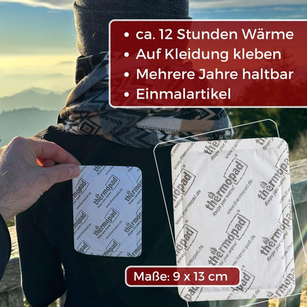 THERMOPAD muguras sildītājs – ORIĢINĀLS: 30 siltuma spilventiņi 12 stundu siltumam | Lietošanai gatavi spilventiņi | Īpaši silti siltuma spilveni, kas piemēroti arī kā kakla, plecu un nieru sildītāji