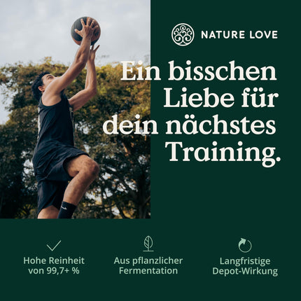 NATURE LOVE® L-arginīna bāze ar citrulīnu - 365 kapsulas - Augstas kvalitātes augu izcelsmes arginīns BĀZES formā ar 99,7+% tīrību - Augsta deva, vegāns, ražots Vācijā