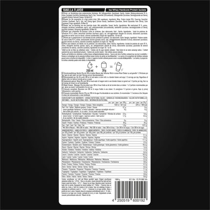ESN IsoWhey Hardcore proteīna pulveris, vaniļas (klasiskais), 1 kg, līdz 26 g proteīna vienā porcijā, ražots Vācijā