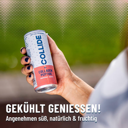 COLLIDE kolagēna dzēriens – Ieteicams līdz: 13.05.2025 – Piparmētru-laima – 24 x 250 ml – Bez cukura – Ar kolagēna hidrolizāta peptīdiem, B6 un B12 vitamīniem, folskābi, biotīnu un kofeīnu – Iesk. 6 eiro iemaksa
