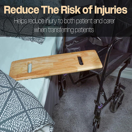 Patienten-Transferbrett Aus Holz-Transferbrett Für Ältere Menschen Für Rollstuhl Transferassistenz-Skateboard Mit Easy-Grip Handlöcher Hilfsgerät Für Behinderte Und Gehbehinderte Rollstuhlfahrer