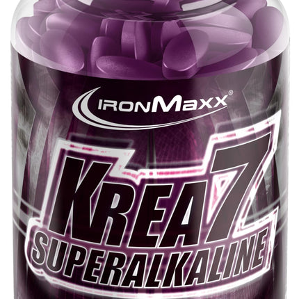 Krea7 Superalkaline kreatīna tabletes 180 gab. - 1590 mg kreatīna vienā tabletē, ar augstas devas 7 komponentu formulu, vegāns un bezcukura kreatīns