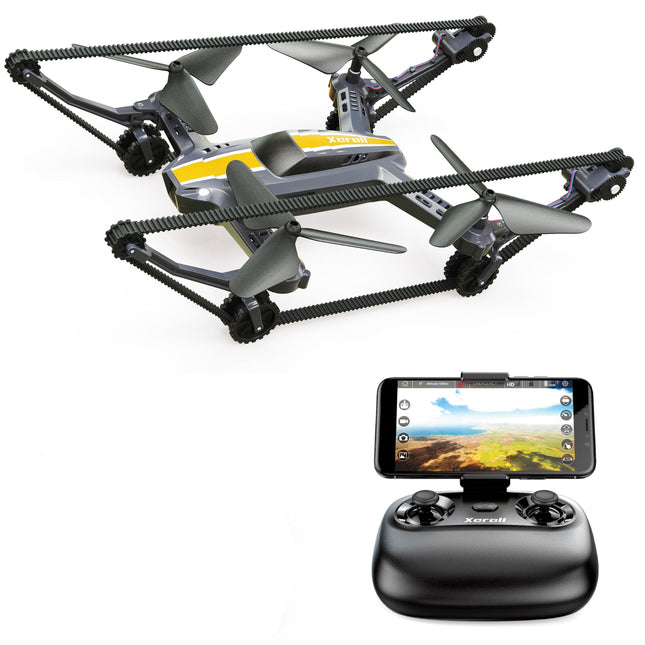 X-TANKCOPTER hibrīdais kvadrokopters - tanks - drons, HD kamera, viedtālruņa lietotne, VR brilles FPV, 2,4 GHz, bērnu rotaļlieta, tālvadības pults