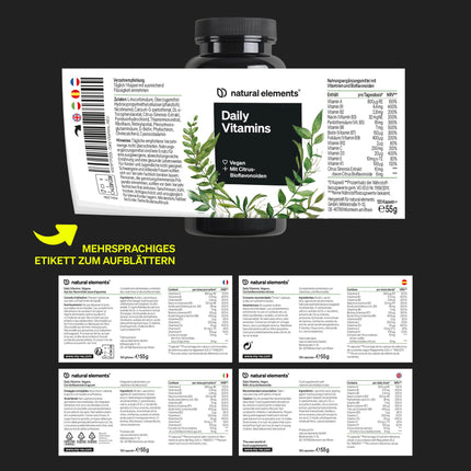 Dienas vitamīni – 120 multivitamīnu kapsulas – visi vērtīgie AK vitamīni – ideāli piemēroti sportistiem – vegāniem, ar augstu devu, bez nevajadzīgām piedevām – ražoti Vācijā un laboratorijā pārbaudīti