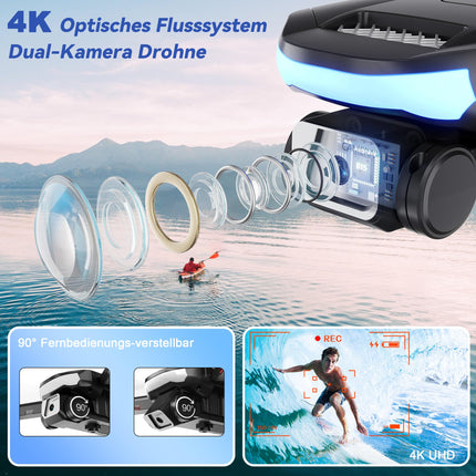 Wipkviey B15 drons ar 4k kameru, salokāmi droni ar bezkontaktu motoru, RC FPV kvadrokopters iesācējiem un pieaugušajiem, lidojums ar ceļa punktu, 3D apgriešana, 2 baterijas, 36 min. Lidojums, mazāk nekā 249 g, C0