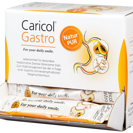 Caricol Gastro | 100% dabīgs produkts | Atbalsts kuņģa gļotādai | Ar papaijas un biotīna spēku | Ar papaīnu | 42 nūjiņas pa 20 g katra (840 g)