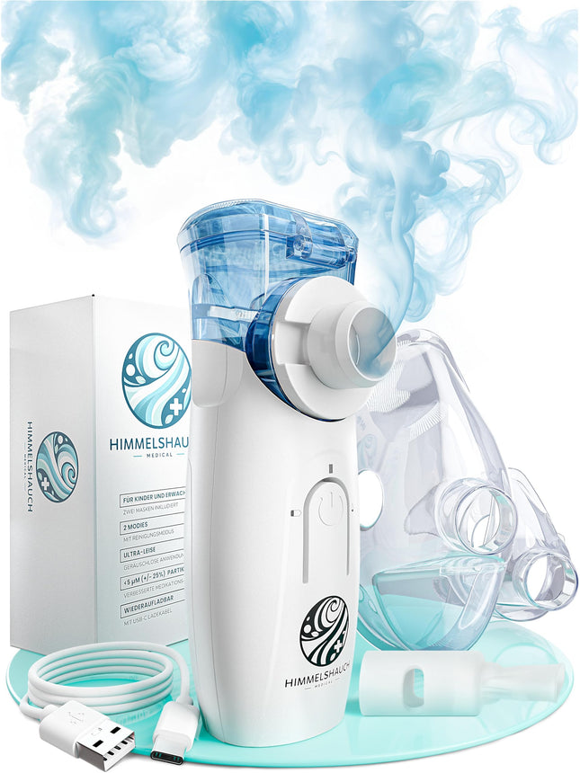 HIMMELSHAUCH MEDICĪNISKS inhalators bērniem un inhalatori pieaugušajiem | Elektriskie inhalatori | Inhalācijas ierīce mazulim | Ultraskaņas inhalatora inhalators, inhalators bērniem
