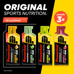 Powerbar - PowerGel daudzgaršu kaste - 12x41g - enerģijas želejas ar augstu ogļhidrātu saturu - ogļhidrātu attiecība 2:1 - nātrijs