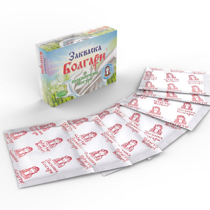Jogurta ieraugs "BOLGARI" - 7 paciņas liofilizētu jogurta ieraugu ar Lactobacillus rhamnosus