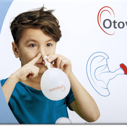 OTOVENT deguna balona sistēma 1 deguna uzgalis + 5 gaisa membrānas vidusauss spiediena ārstēšanai, spiediena izlīdzināšanas ausu aizbāžņi lidmašīnas formā