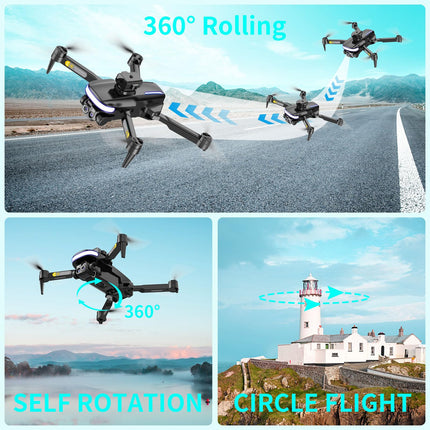 OBEST mini drons ar 4K kameru, tālvadības salokāms WIFI drons, 2 baterijas, 360° šķēršļu apiešana, automātiska atgriešanās, bezgalvas režīms, tālvadības kvadrokopters, bērnu un pieaugušo rotaļlietas un dāvanas