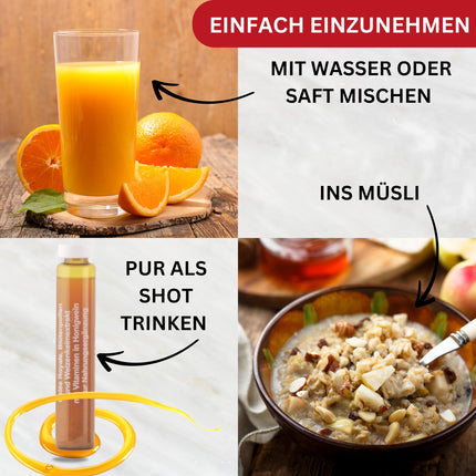 SwissBii peru pieniņa ampulu mēneša iepakojums – 100% tīri, dabīgi un augstas kvalitātes vitamīni. Enerģijas, imunitātes un ādas veselības atbalstam - ar medus vīnu
