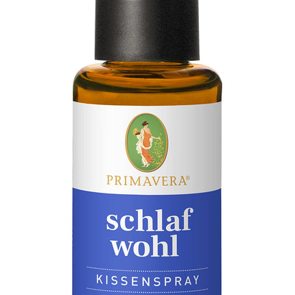 PRIMAVERA Sleep Well spilvenu aerosols organiskajam 30 ml - Tekstilizstrādājumu un telpu aromāts ar lavandu, vaniļu un neroli - aromterapija - nomierinošs - vegāns