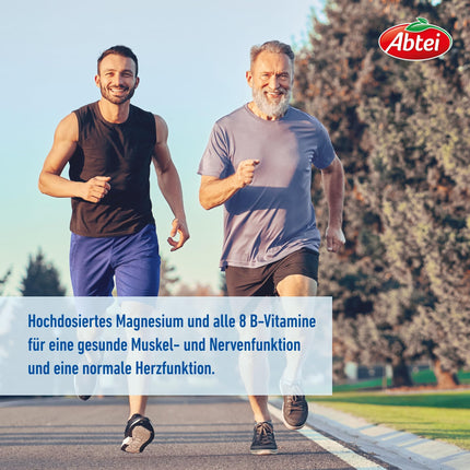 Abtei Magnesium 500 Plus Extra Vital Depot – augsta deva – ar visiem B vitamīniem – muskuļiem, nerviem un sirdij – vegāns – 42 tabletes