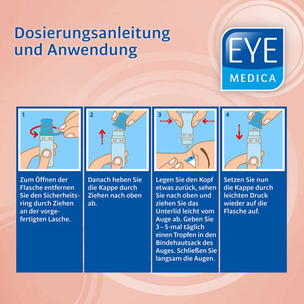 EyeMedica Irritated + Reddened acu pilieni saspringtu acu simptomu mazināšanai, rūpējas par apsārtušām, iekaisušām un sausām acīm, piemēroti kontaktlēcu lietotājiem, 1 x 10 ml