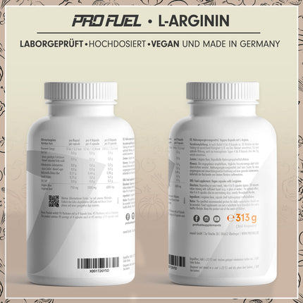 L-arginīns 360 ​​vegāniskas kapsulas - ar 6000 mg augu izcelsmes L-arginīna no fermentācijas (no kuriem 6000 mg ir tīrs L-arginīns) vienā dienas devā - Bez piedevām - laboratoriski pārbaudīts ar sertifikātu - vegāns
