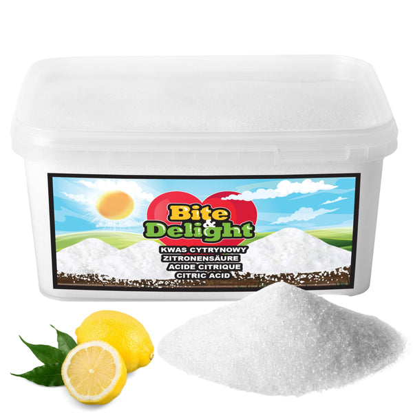 Bite &amp; Delight citronskābes pulveris - pārtikas kvalitātes - virtuvei un mājsaimniecībai - kaļķakmens noņēmējs un tīrīšanas līdzeklis - limonādēm, augļu sulām - cepšanai, ēdiena gatavošanai - 2,5 kg