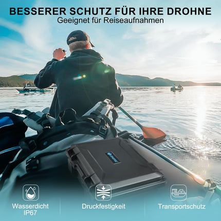 LEKUFEE ūdensnecaurlaidīgs pārnēsāšanas futrālis DJI Air 3S/DJI Air 3 Fly More Combo/DJI RC N3/N2/DJI RC Pro/DJI RC 2 tālvadības pultij un DJI Air 3S drona piederumiem (tikai futrālis)