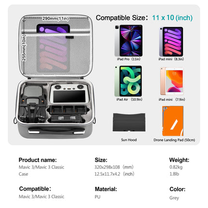 Tomātu soma DJI Mavic 3 Classic aksesuāriem, pārnēsājama ceļojumu soma DJI Mavic 3 Fly More Combo, saderīga ar DJI RC/RC-N1
