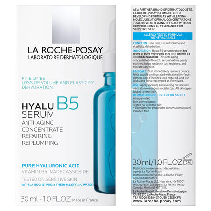 La Roche Posay pretgrumbu serums, normālai un jutīgai ādai, reģenerējošs un piepildošs, ar B5 vitamīnu, madekasozīdiem un hialuronskābi, Hyalu B5, 50 ml