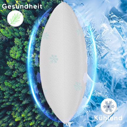 CloudÉtoile Memory Foam spilvens - augstumā regulējams ortopēdisks spilvens ar sasmalcinātām Memory Foam ergonomiskām kakla spilvena detaļām, spilvens gulēšanai uz sāniem 50x30cm