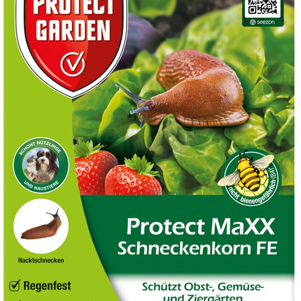 PROTECT GARDEN Protect MaXX gliemežu granulas FE, lietus izturīgas, uzticamas gliemežu apkarošanas granulas dārzeņiem, augļiem un dekoratīvajiem augiem, 1,2 kg salokāmā kastē līdz 315 m² platībai